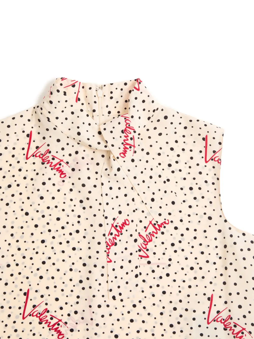 Valentino Garavani Plus De Pois crêpe de chine blouse Beige