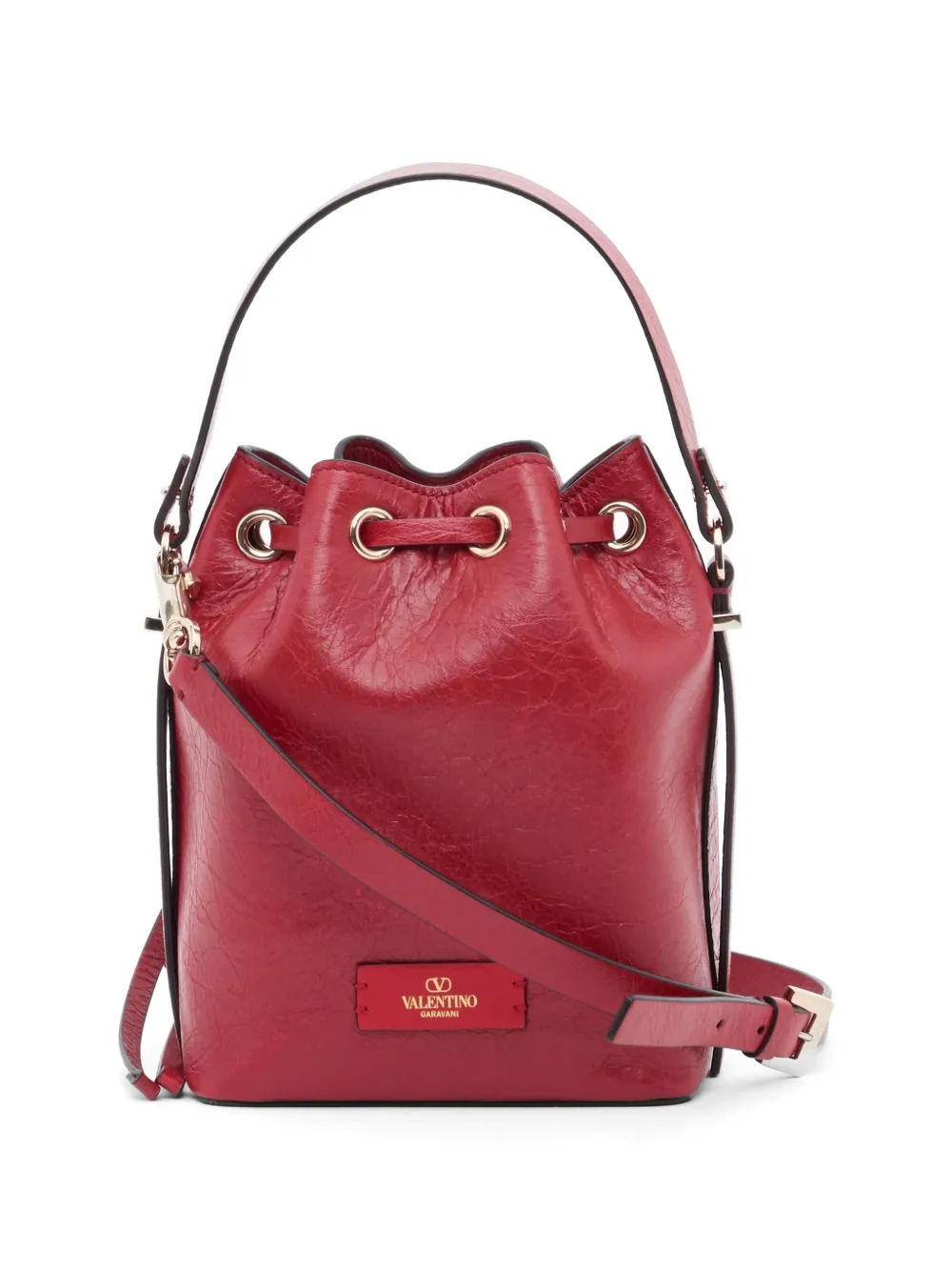 Valentino Garavani VLogo Walk bucket-tas van nappa leer Rood