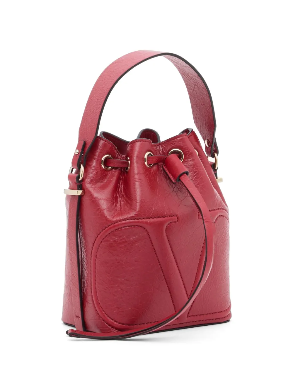 Valentino Garavani VLogo Walk bucket-tas van nappa leer Rood