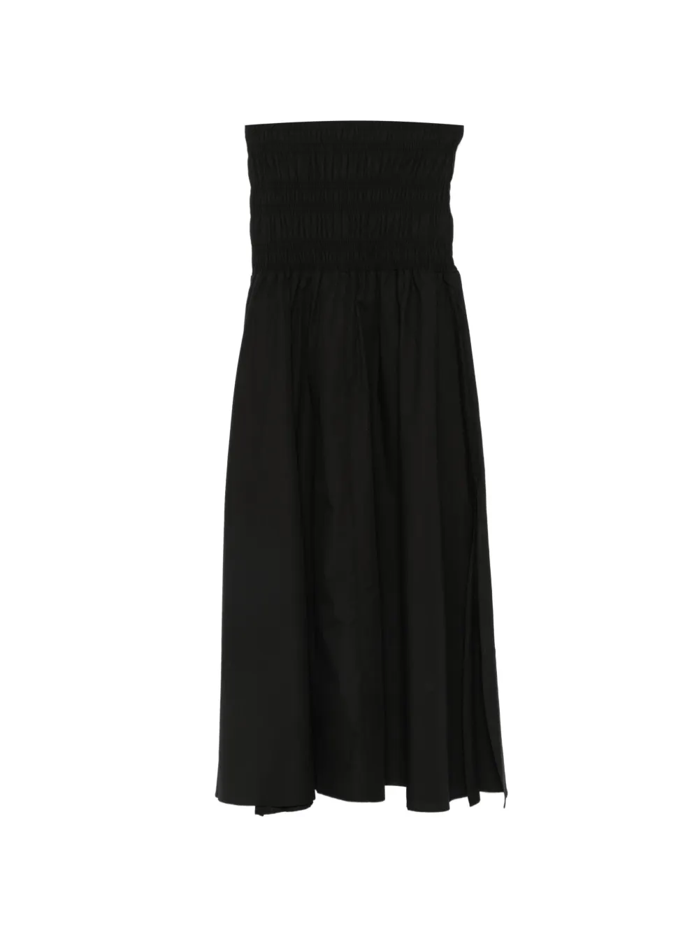 Closed smocked-waistband pleated maxi skirt - Nero