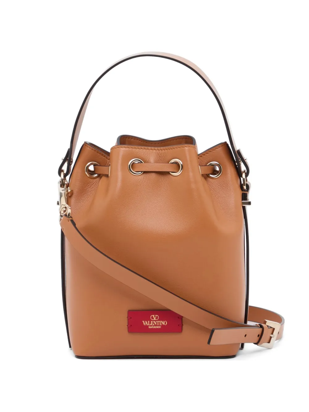 Valentino Garavani VLogo Walk bucket-tas in kalfsleer Beige
