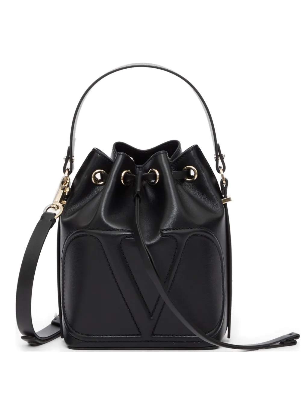 Valentino Garavani Walk Beuteltasche mit VLogo - Schwarz