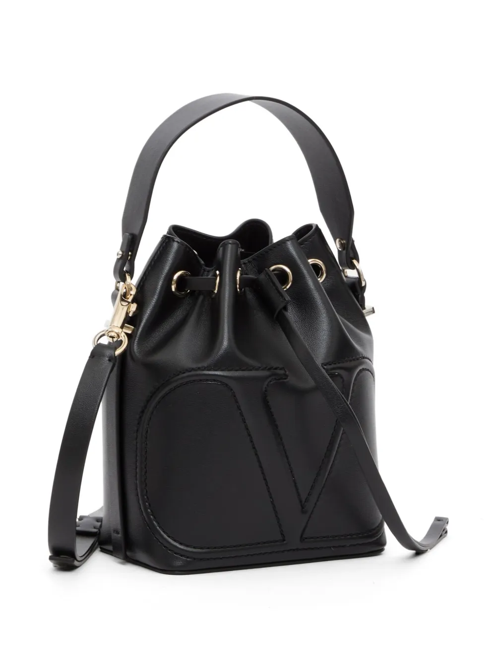 Valentino Garavani VLogo Walk bucket-tas in kalfsleer Zwart