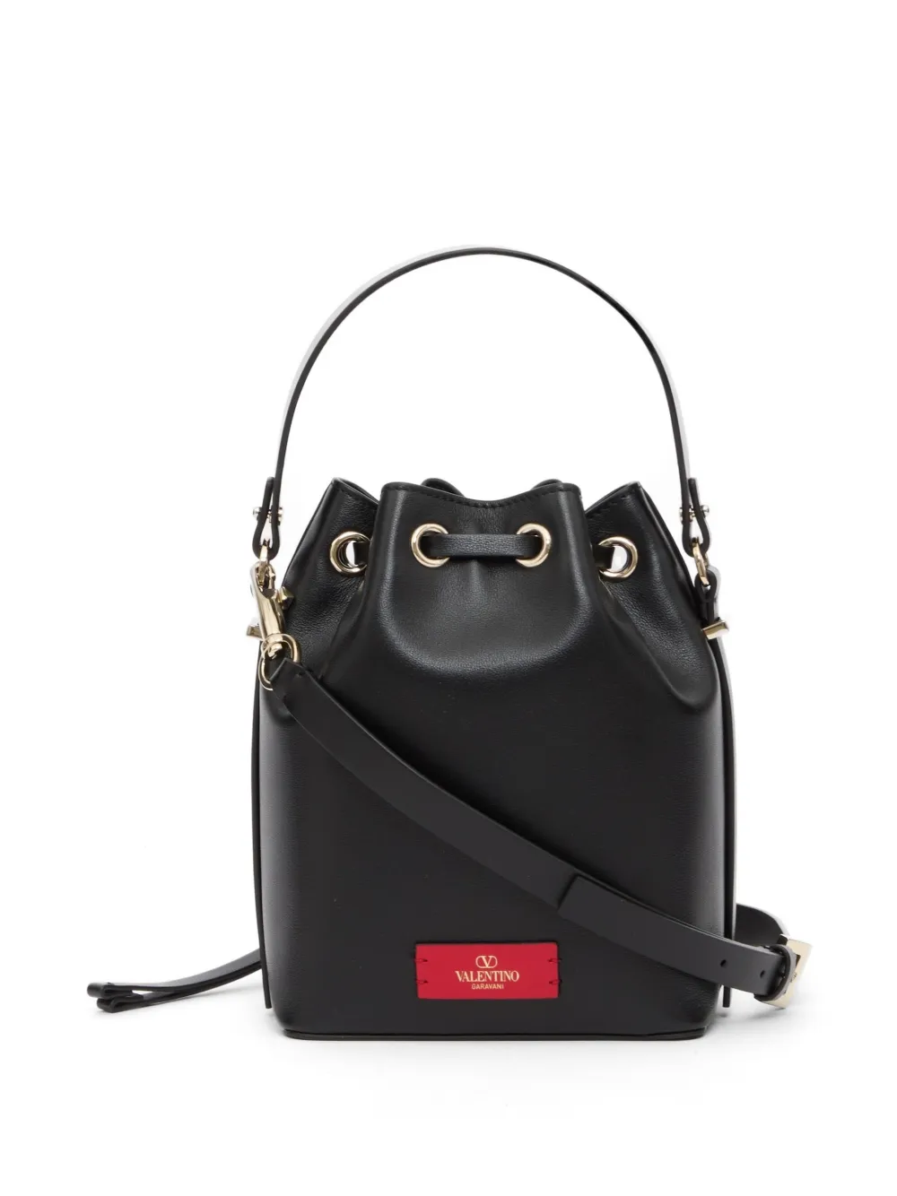 Valentino Garavani VLogo Walk bucket-tas in kalfsleer Zwart