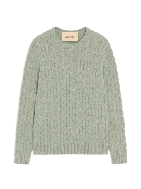 Valentino Garavani pull en maille de câble à logo VLogo