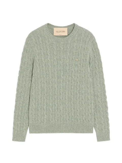 Valentino Garavani cable-knit wool sweater with VLogo