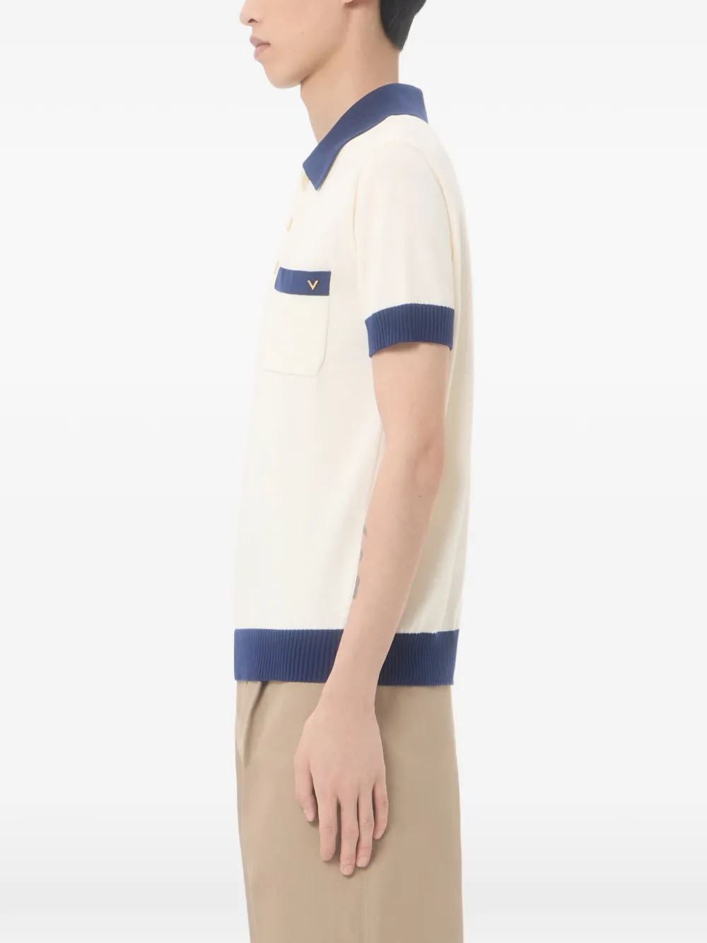 Valentino Garavani Katoenen poloshirt met VGold Beige