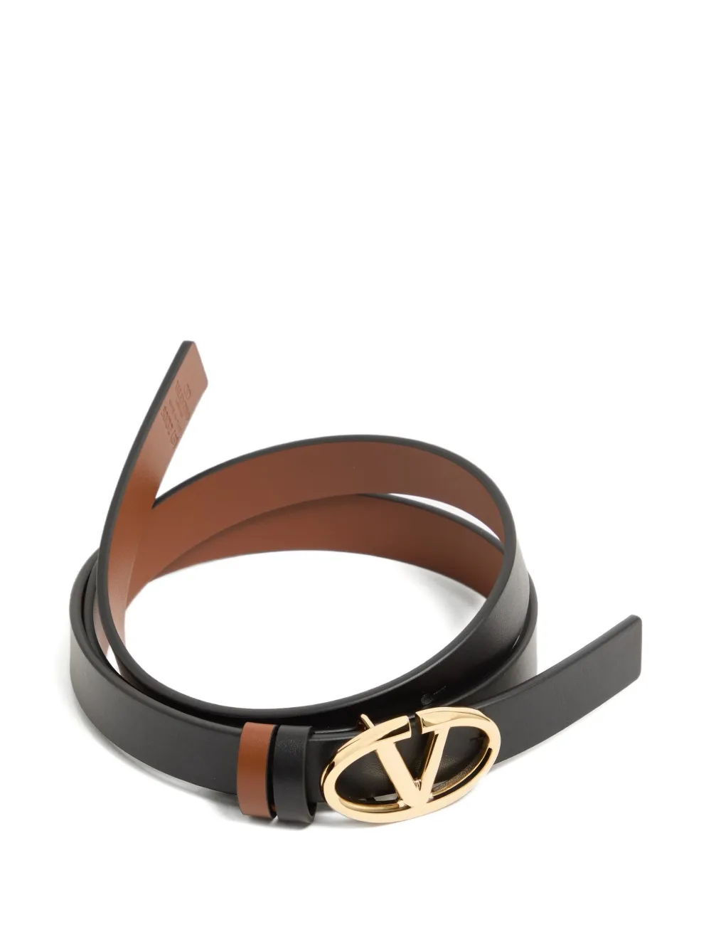 Valentino Garavani VLogo The Bold Edition omkeerbare kalfsleren riem 20 mm Zwart