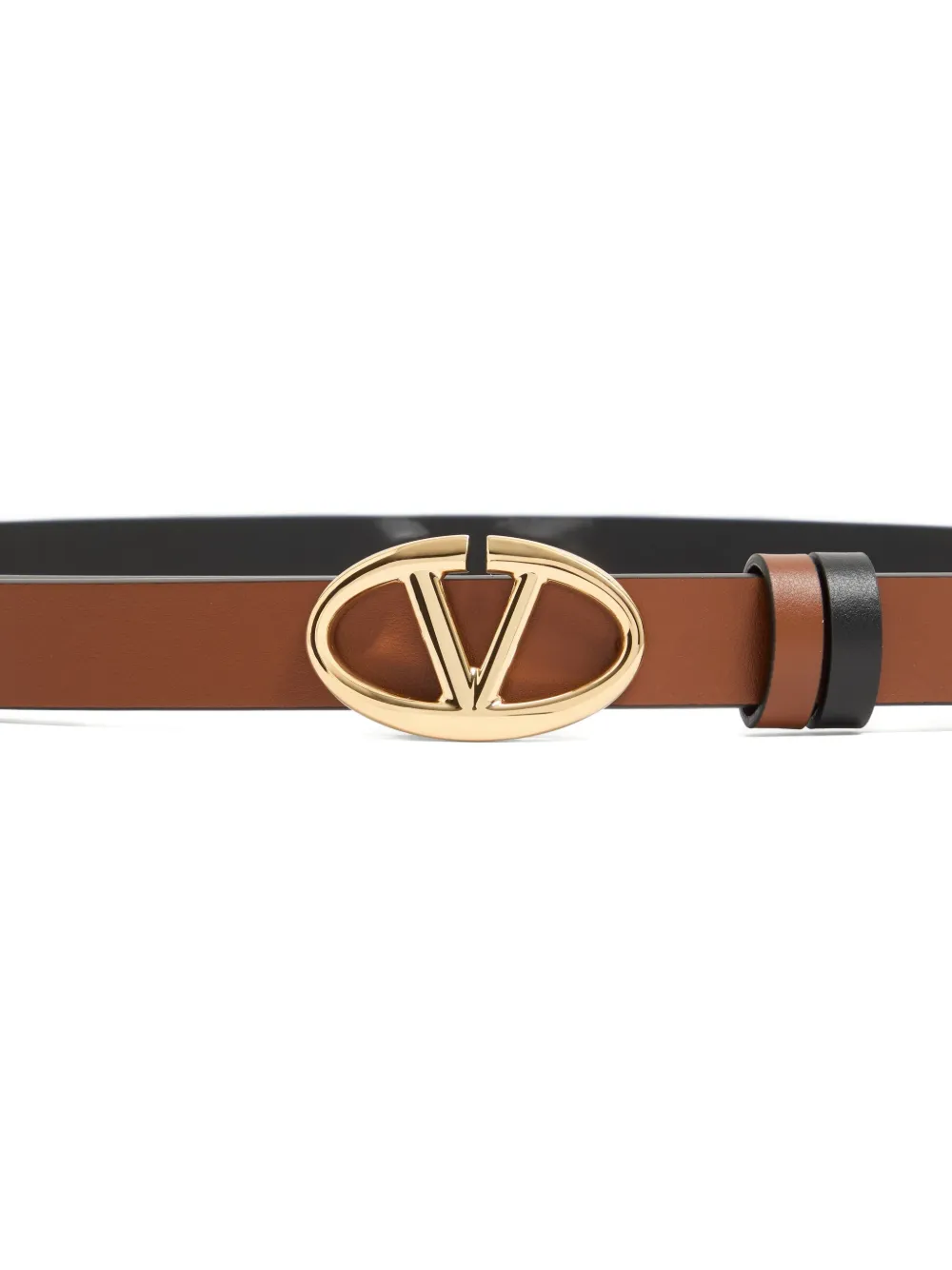 Valentino Garavani VLogo The Bold Edition omkeerbare kalfsleren riem 20 mm Zwart