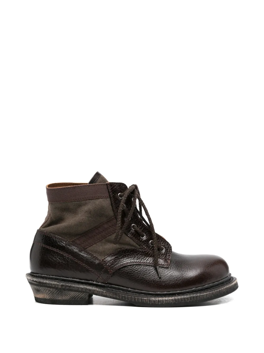 OUR LEGACY Bushline panelled lace-up boots - Braun