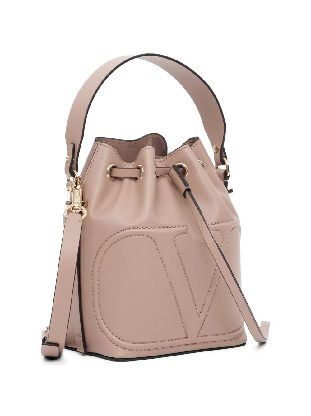 Valentino Garavani VLogo Walk bucket-tas in kalfsleer Beige