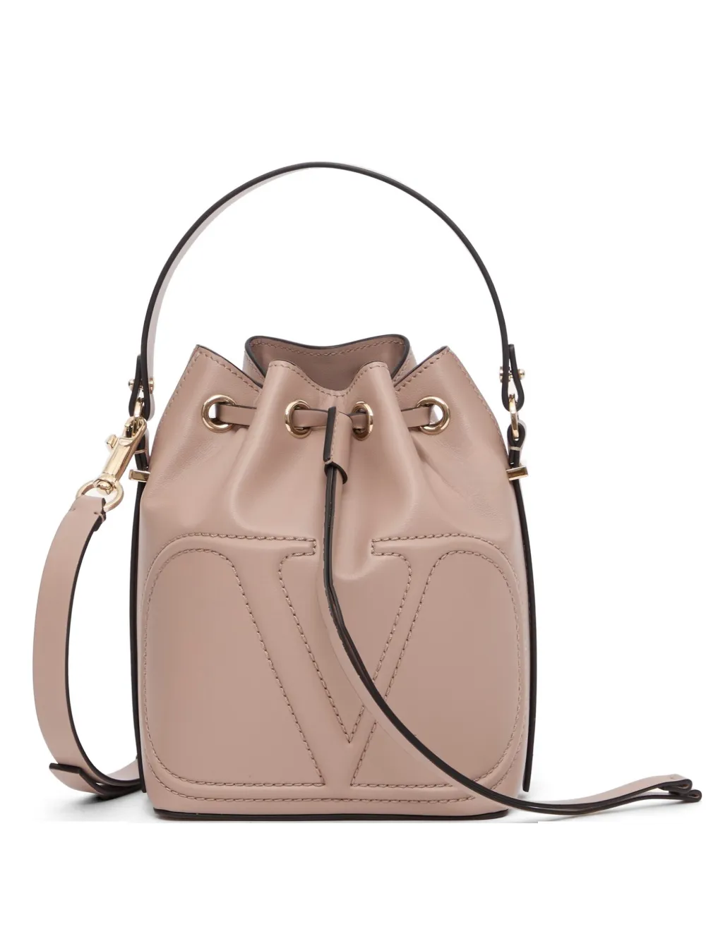 Valentino Garavani Borsa a secchiello VLogo Walk in pelle di vitello - Toni neutri