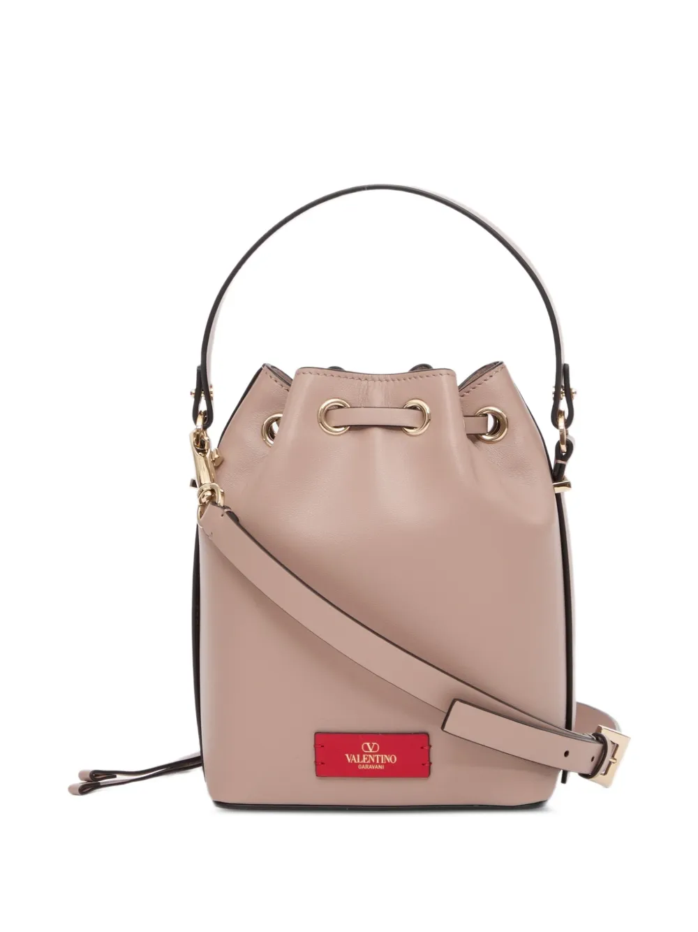 Valentino Garavani VLogo Walk bucket-tas in kalfsleer Beige