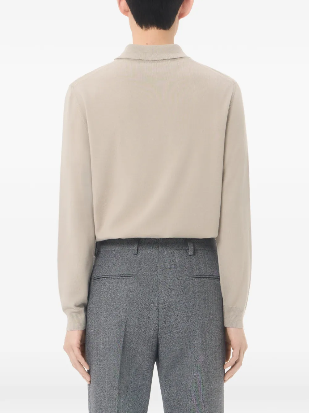 Valentino Garavani Wollen poloshirt met VLogo Beige