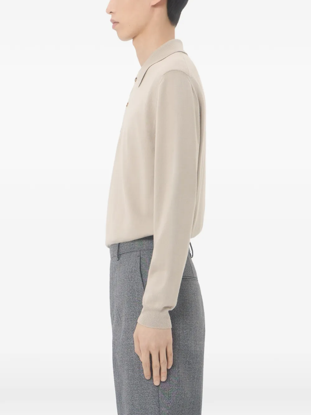 Valentino Garavani Wollen poloshirt met VLogo Beige