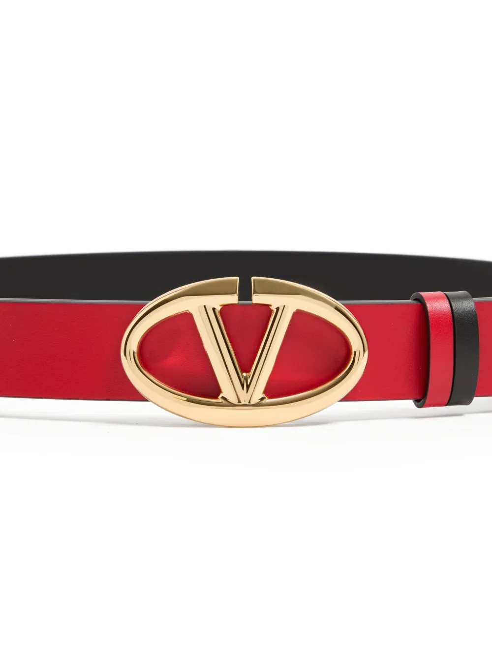 Valentino Garavani VLogo The Bold Edition omkeerbare kalfsleren riem 30mm Zwart
