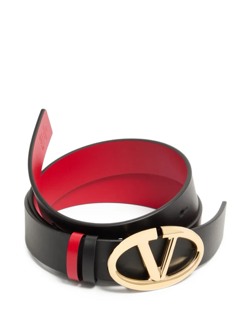 Valentino Garavani VLogo The Bold Edition omkeerbare kalfsleren riem 30mm Zwart