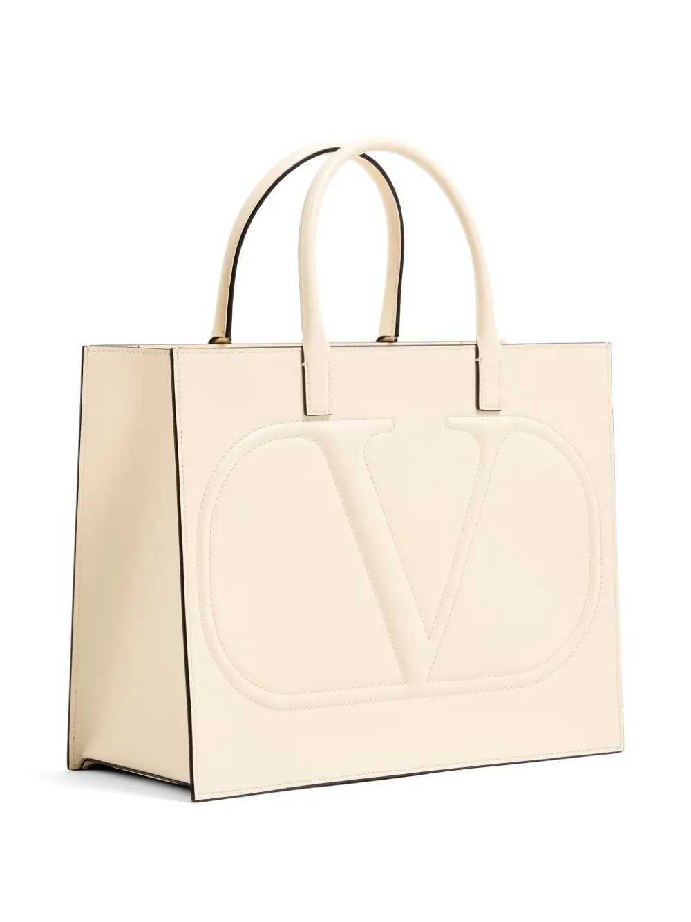 Valentino Garavani VLogo Walk kalfsleren shopper Wit