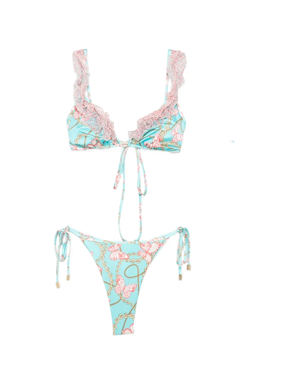Mazzei butterfly-print bikini - Blu