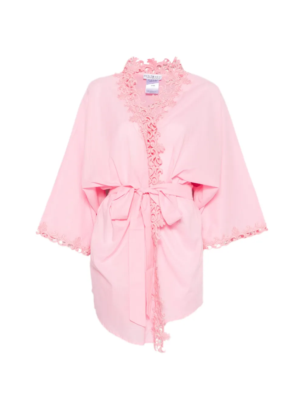 Mazzei embroidered-trim kimono - Rosa