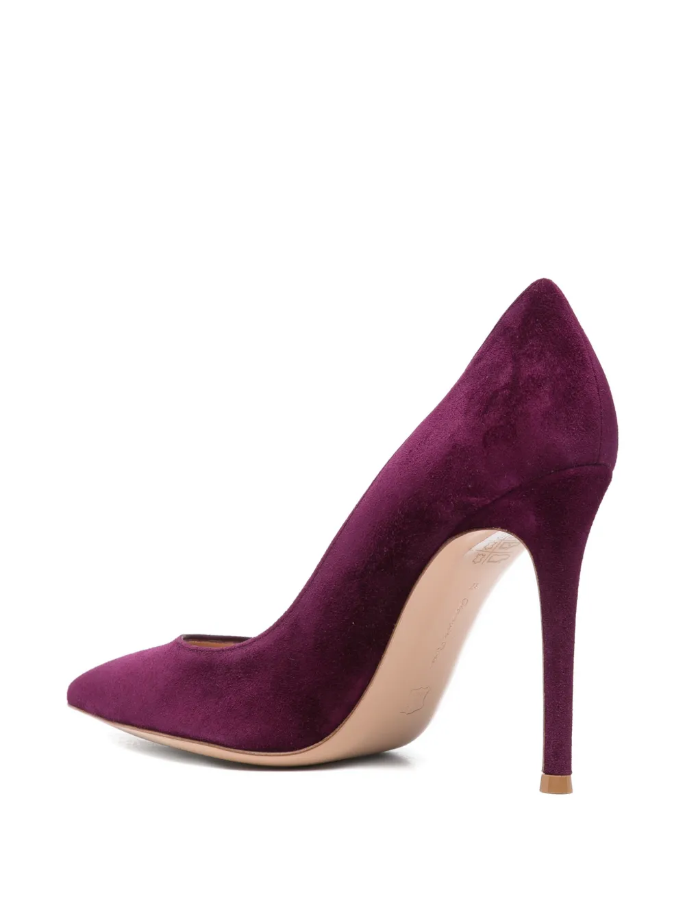 Gianvito Rossi pointed-toe suede pumps Paars