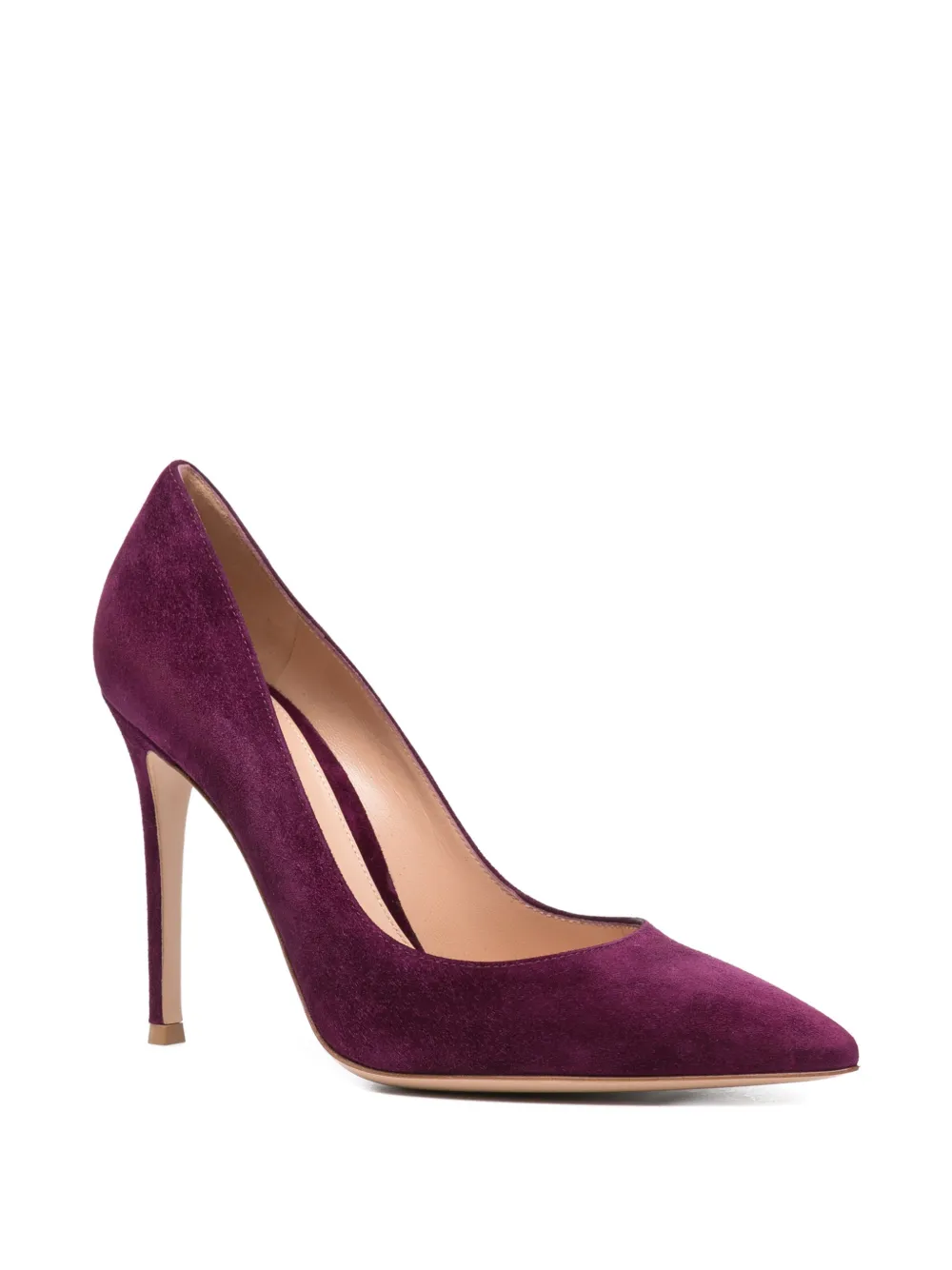 Gianvito Rossi pointed-toe suede pumps Paars