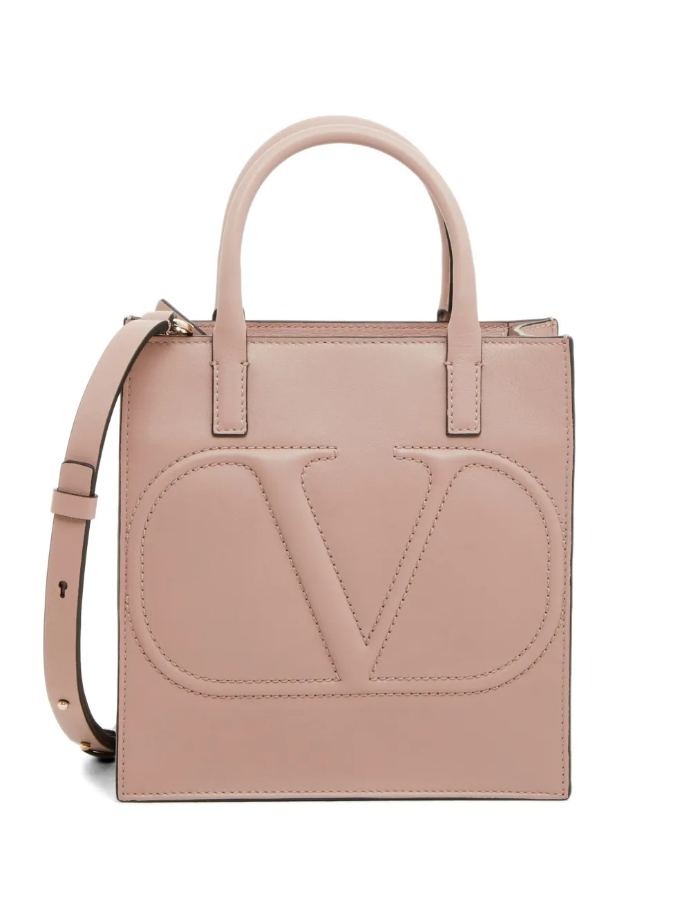 Valentino Garavani Borsa shopper VLogo Walk piccola in pelle di vitello - Rosa