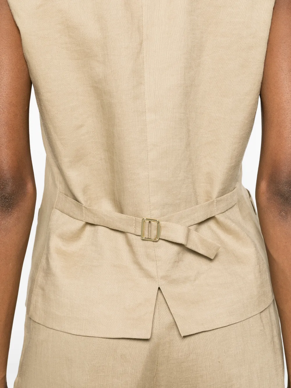 Max Mara Carnet button-up gilet met V-hals Beige