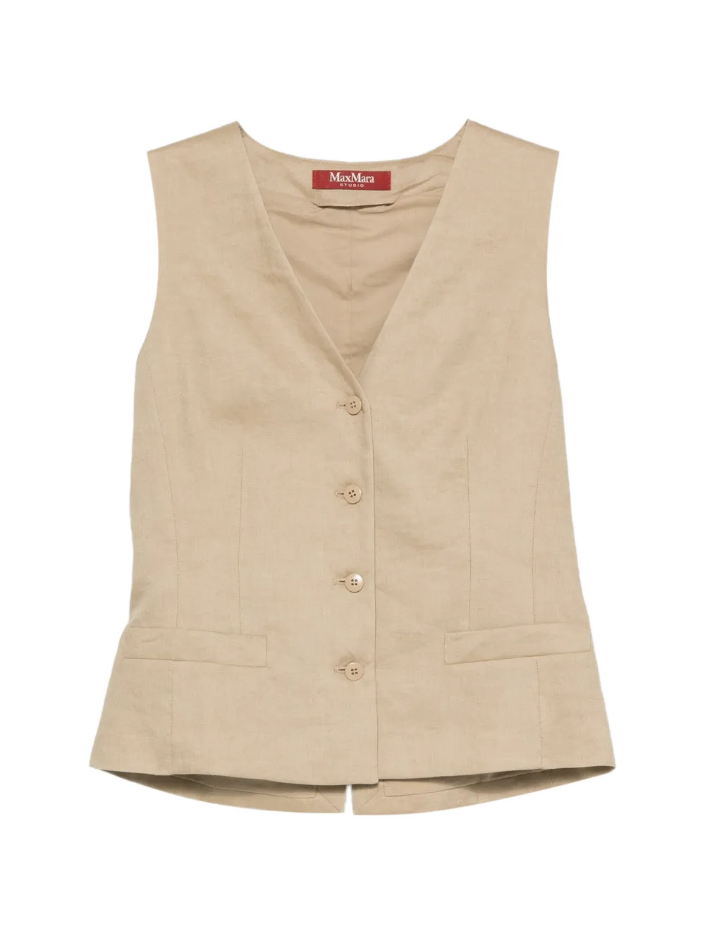 Max Mara Carnet V-neck button-up waistcoat - Neutrals