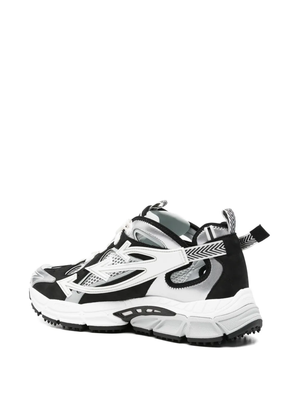 Off-White logo-print panelled sneakers Zwart