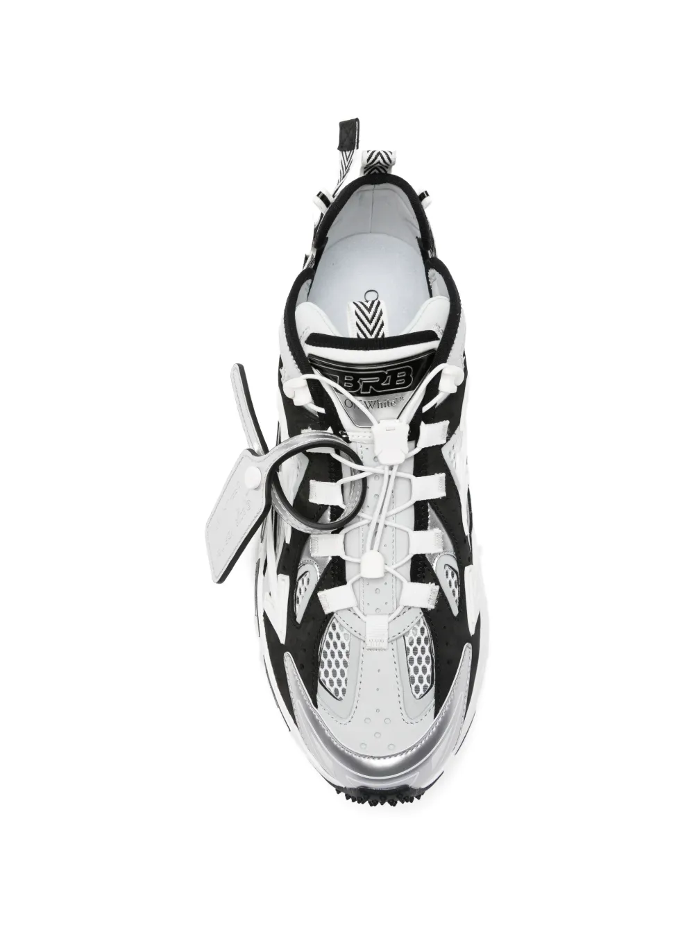 Off-White logo-print panelled sneakers Zwart