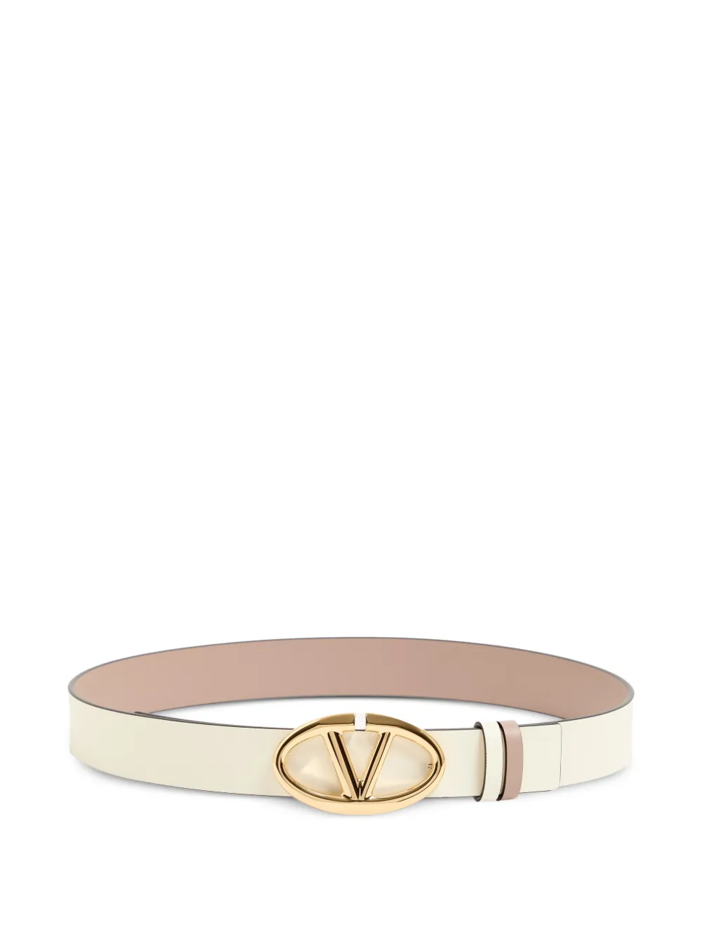 Valentino Garavani VLogo The Bold Edition reversible calfskin belt, 30mm - Bianco