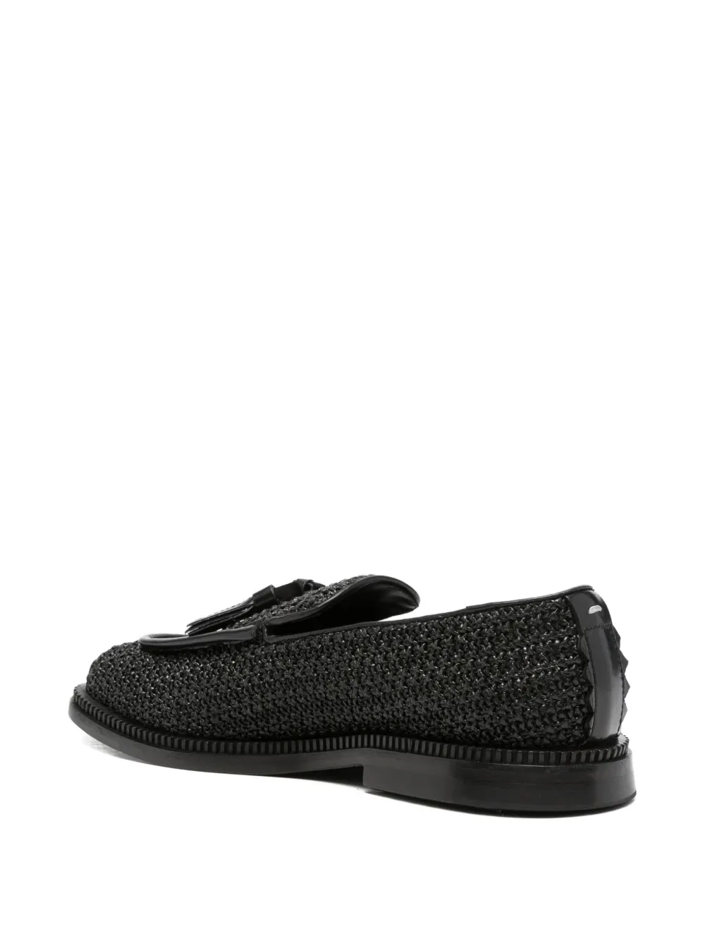The Antipode tassel-detail raffia loafers Zwart