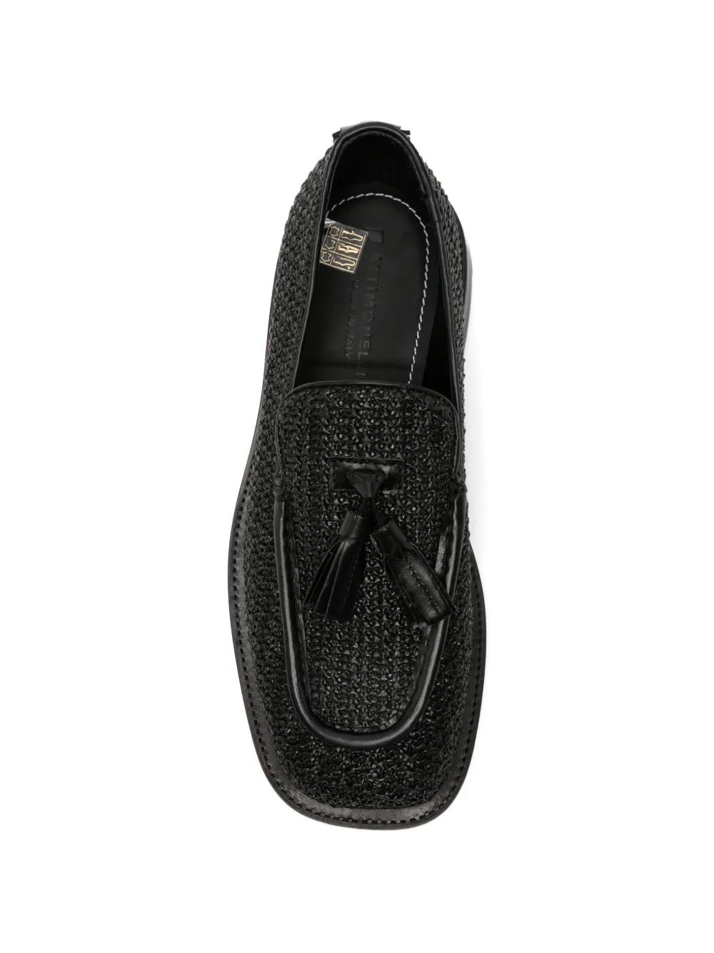 The Antipode tassel-detail raffia loafers Zwart