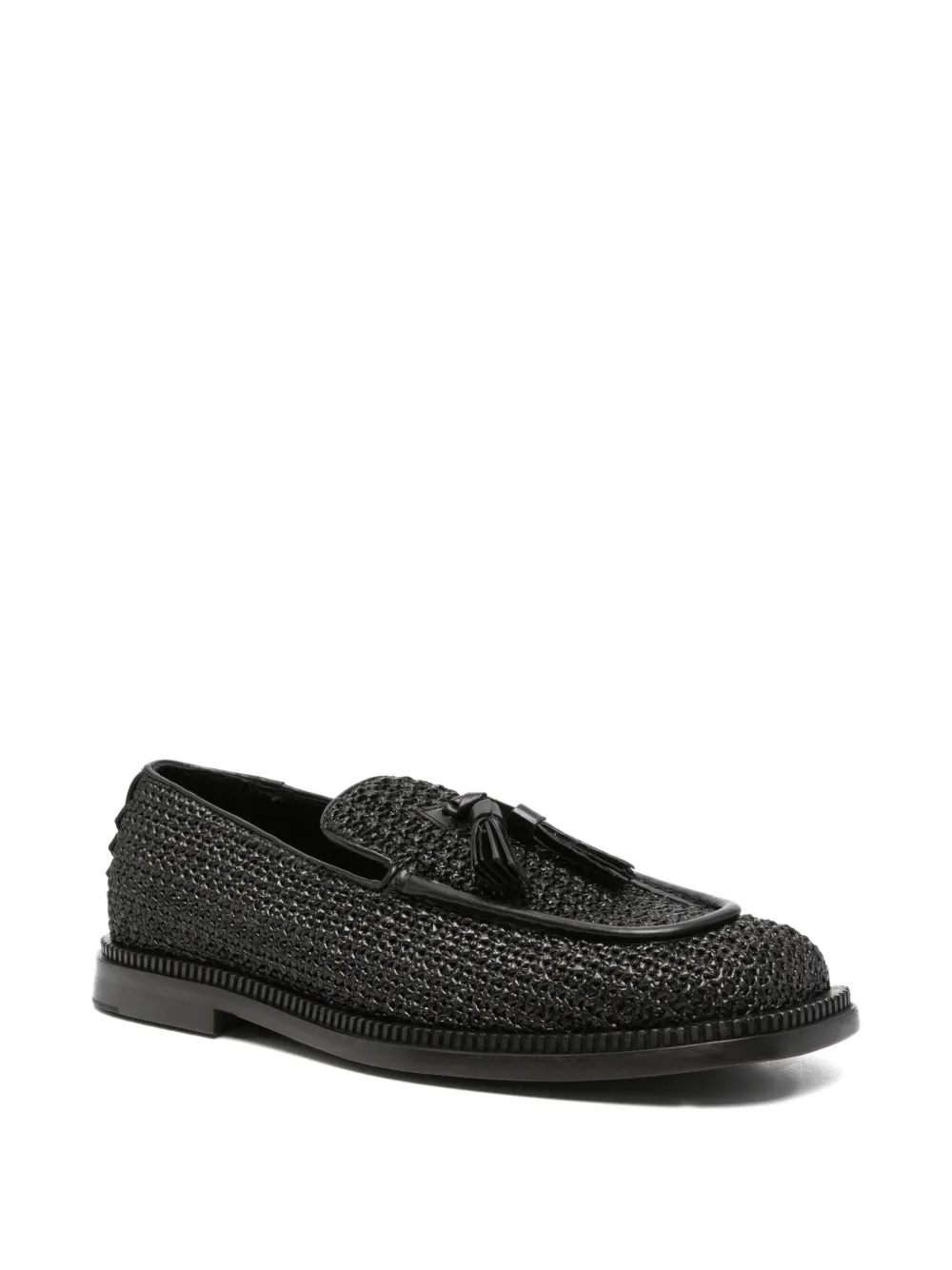 The Antipode tassel-detail raffia loafers Zwart