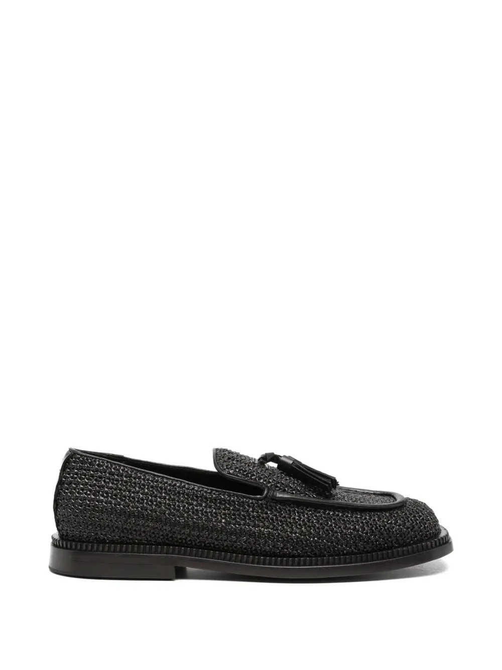 The Antipode tassel-detail raffia loafers - Nero