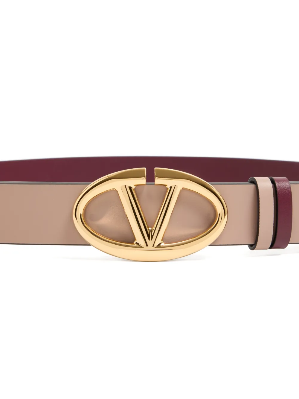 Valentino Garavani VLogo The Bold Edition omkeerbare kalfsleren riem 30mm Rood