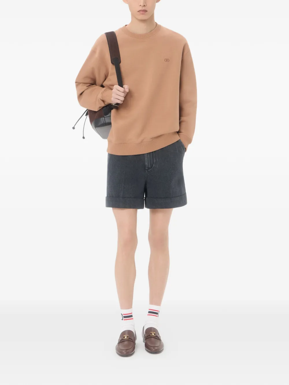 Valentino Garavani Katoenen sweater met VLogo borduurwerk Beige