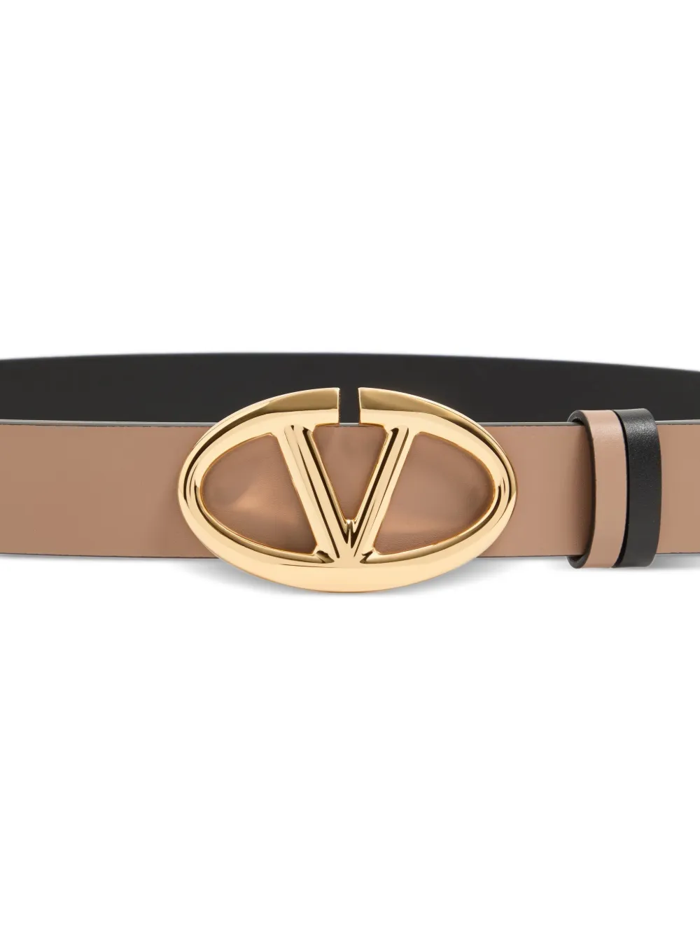 Valentino Garavani VLogo The Bold Edition omkeerbare kalfsleren riem 30mm Zwart