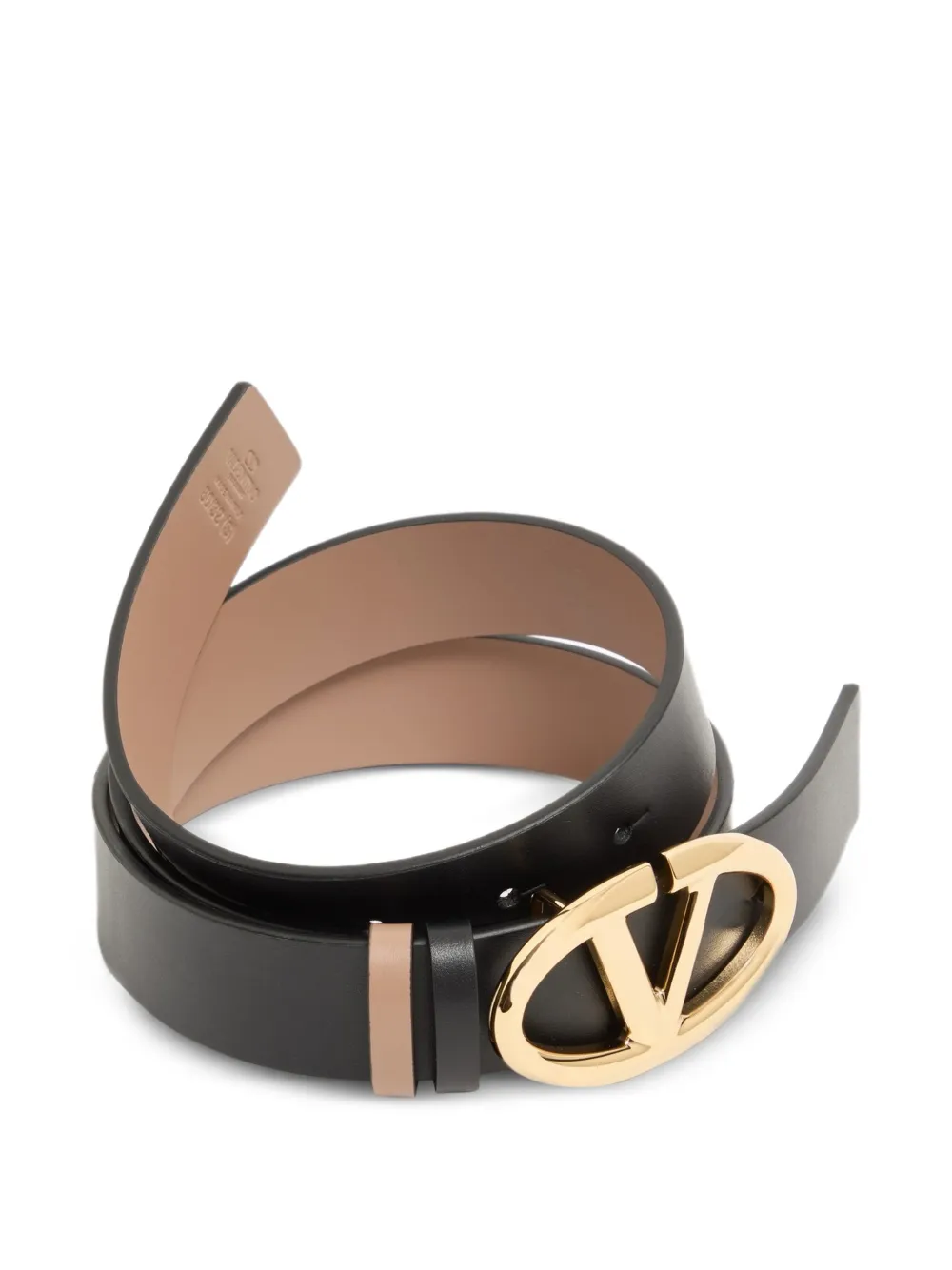 Valentino Garavani VLogo The Bold Edition omkeerbare kalfsleren riem 30mm Zwart
