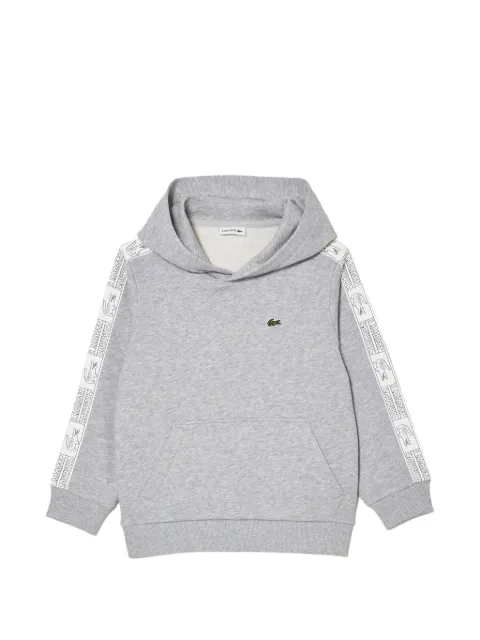 Lacoste Kids logo-tape fleece hoodie