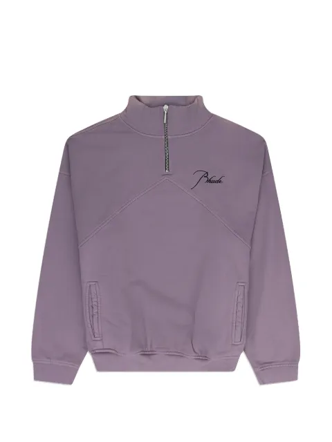 RHUDE logo-embroidered quarter-zip sweatshirt