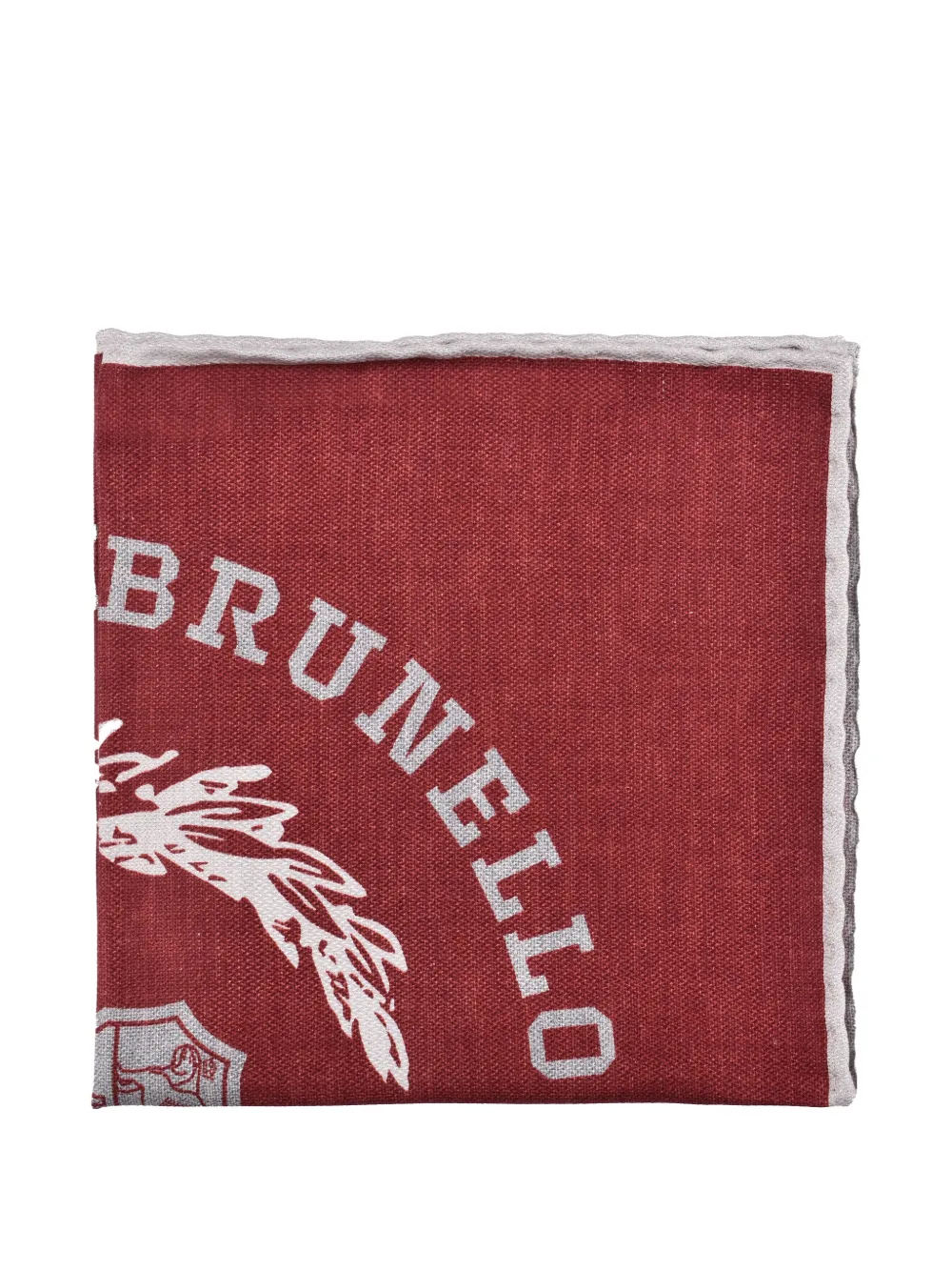 Brunello Cucinelli monogram-emblem handkerchief - Rosso