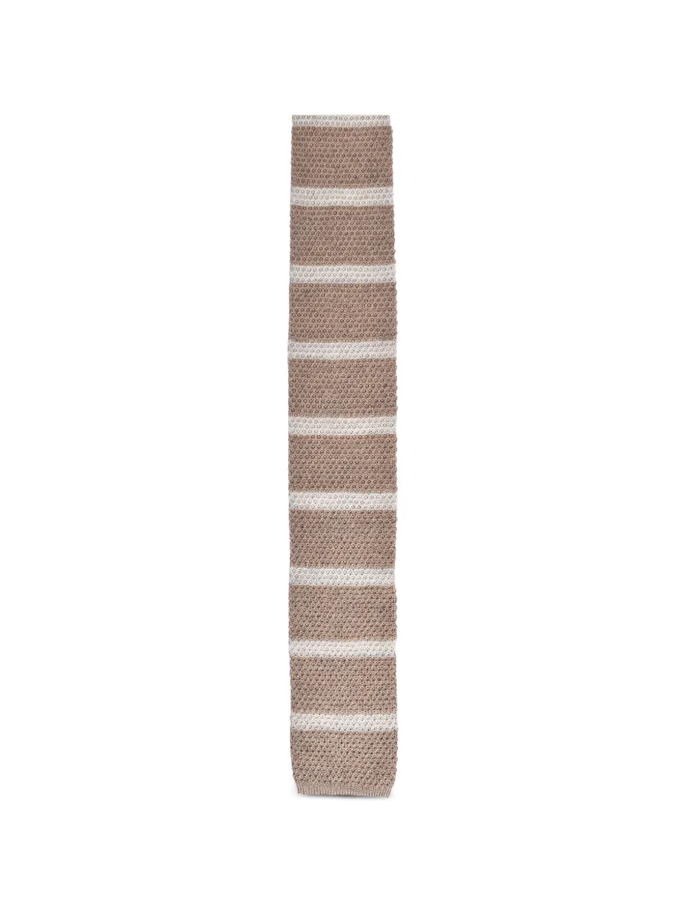 Brunello Cucinelli striped knitted tie - Toni neutri