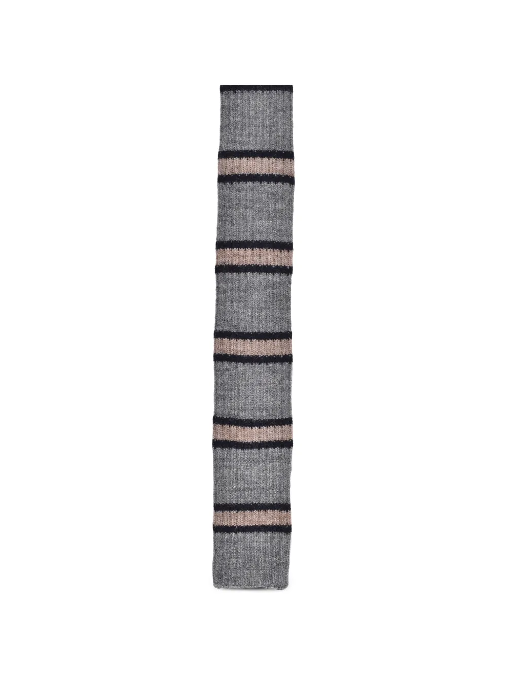Brunello Cucinelli striped knitted tie - Grigio