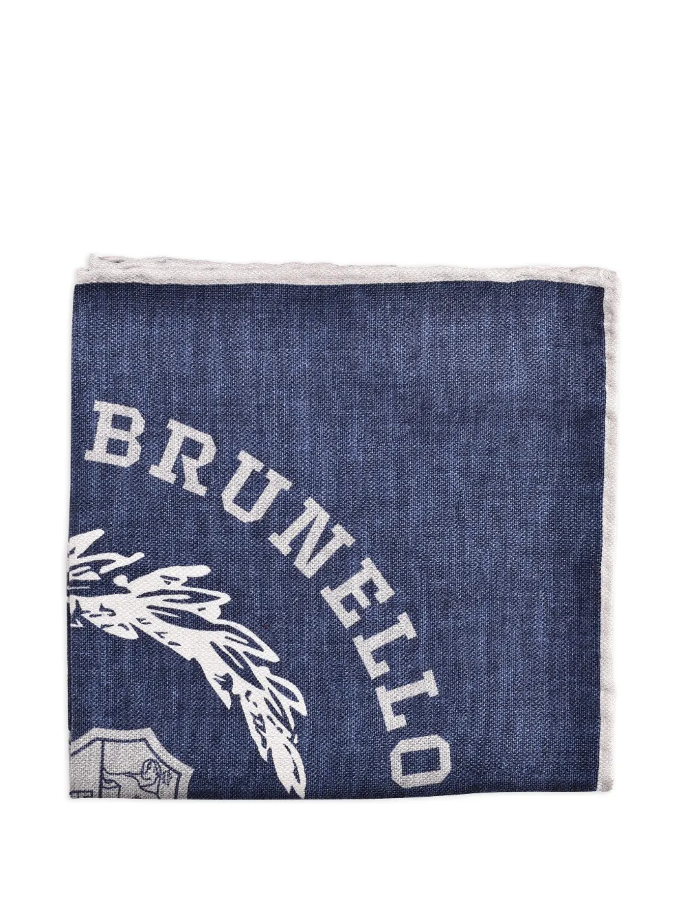 Brunello Cucinelli monogram-emblem handkerchief - Blau