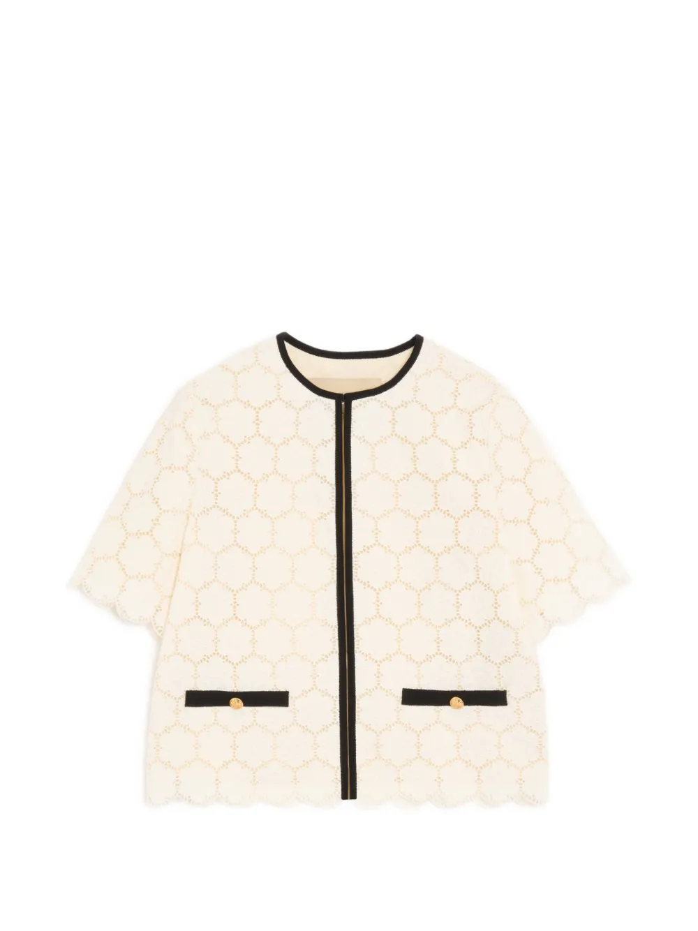 Valentino Garavani jacket in Fleurs A Jour cotton - Neutrals