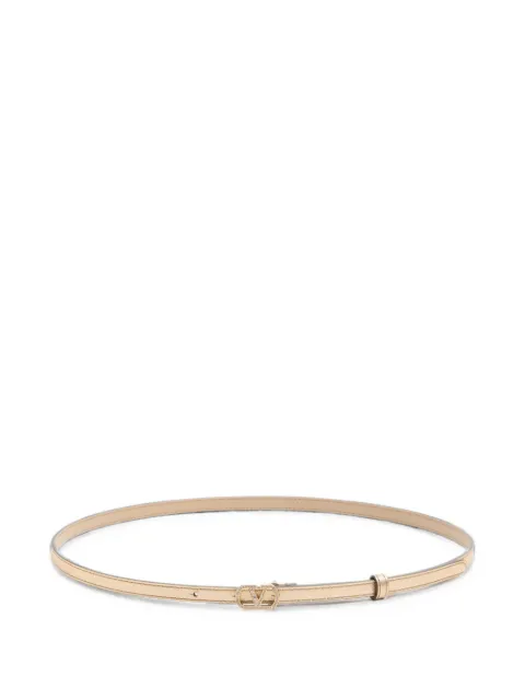 Valentino Garavani VLogo Signature belt in laminated calfskin with crystals 10 mm