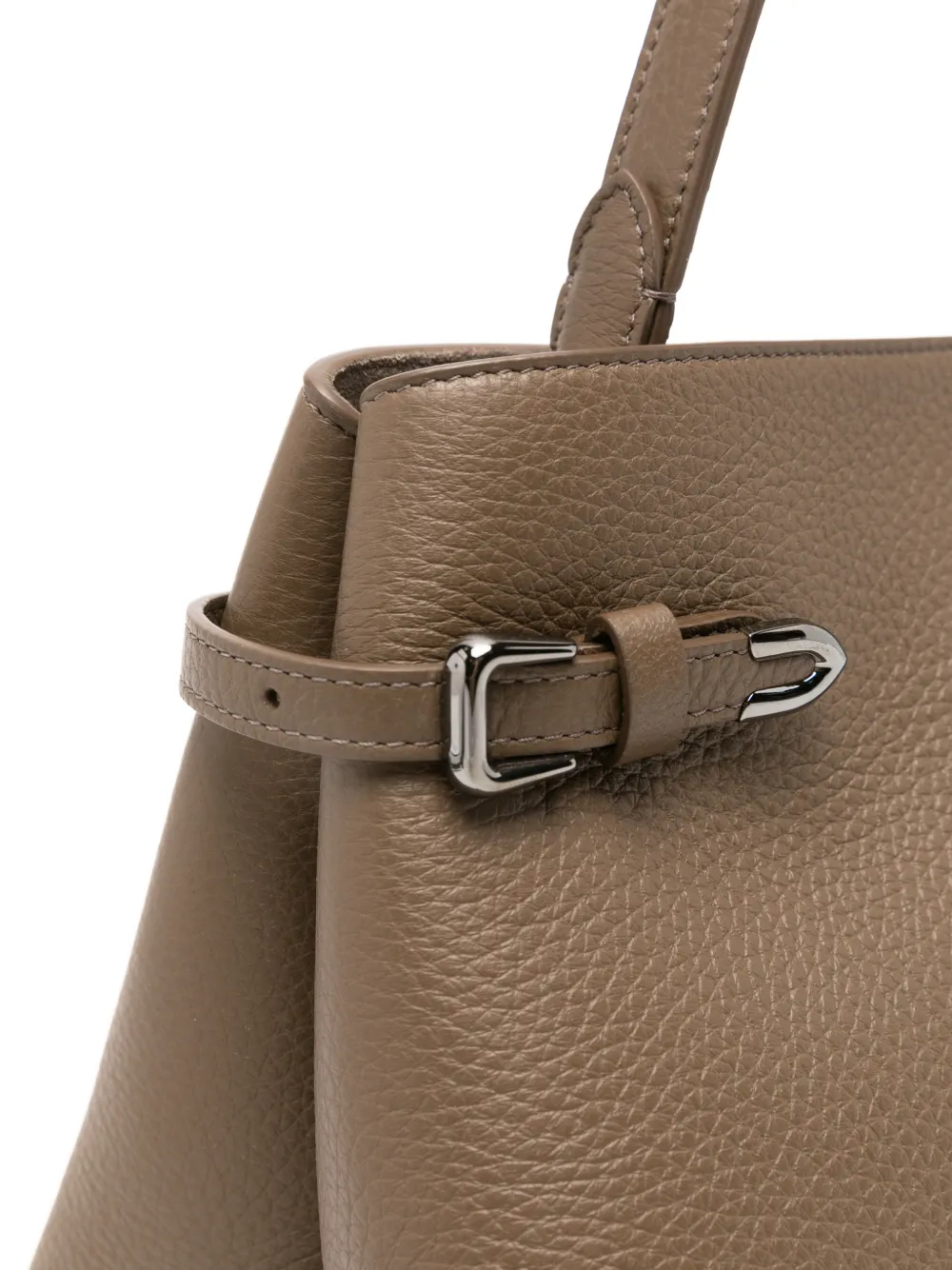 Brunello Cucinelli Shopper van bewerkt leer Bruin
