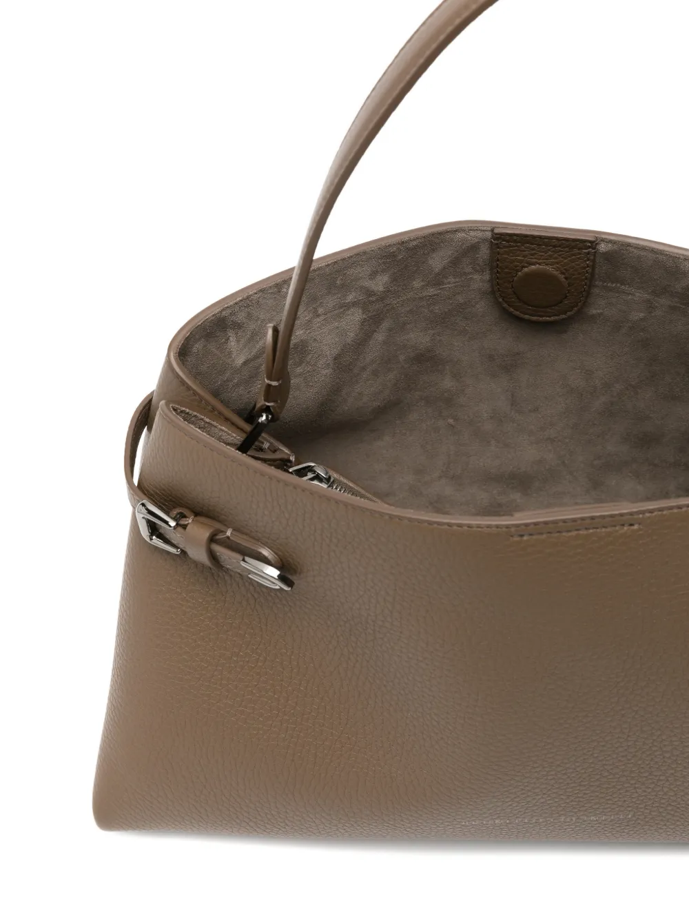 Brunello Cucinelli Shopper van bewerkt leer Bruin